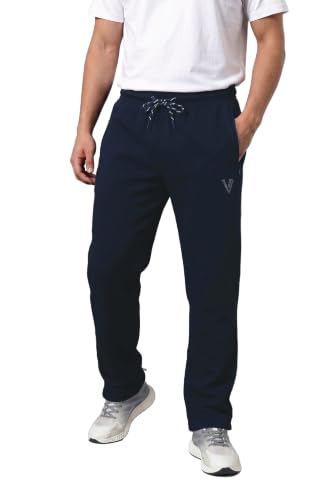 Image of Van Heusen Men's Track Pant | Side Zipper Pockets |Mid-Rise| Comfort Fit | Cotton Blend | Breathable & Casual | Easy Stain Release| Anti-Static Fabric | Activewear | Drawstrings | Style 50052