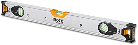 INGCO 24Inch, 600mm Magnetic Spirit Level with Powerful Magnets Rubber Shockproof Including 3 Easy-Read Level Bubbles HSL38060M