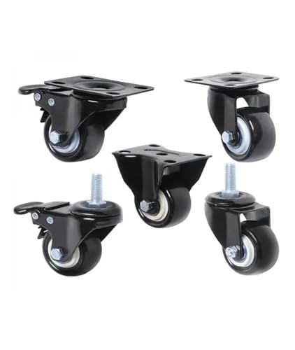 Pack of 4 2-inch Universal Diamond casters with Brakes, PU Wheels, Polyurethane Furniture(2 inch Fixed)