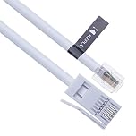 Keple BT Phone Line Plug to RJ11 Crossover Telephone Cable Extension | Lead Cord for Modem FAX SKY box Virgin Hub | British UK BT Socket 4 Wire | White – 5m
