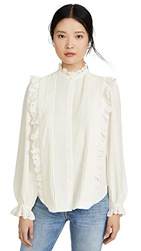 Joie Women's Cheayanne Blouse, Porcelain, Off White, Medium