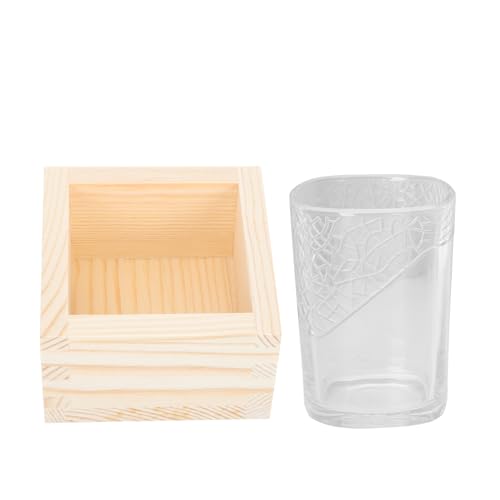 OSOLADY 木製清酒杯 正方形デザイン 和風酒器 おちょこ 酒や水に 伝統的で創造的な装飾 飲み会や祝いの場に適用 おしゃれなリカーコンテナ