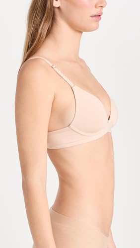 LIVELY All-Day Plunge Wireless Bras for Women | Plunging Deep V-Neckline Bra with No Underwire | Lightly Padded Cups Toasted Almond