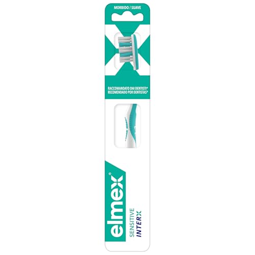 Elmex Sensitive Cepillo de Dientes Suave, 1 Ud, Cepillo con Filamentos Suaves para Dientes Sensibles y Cuellos Dentales Expuestos, Limpieza Interdental, Cabezal con Recubrimiento Suave
