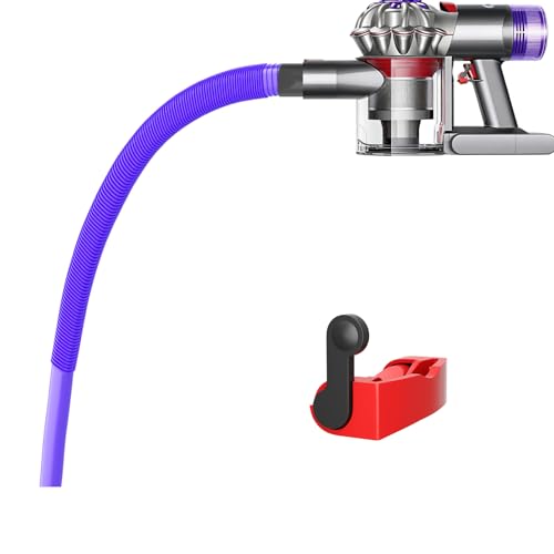 Image of Dryer Lint Vacuum Attachment Compatible with Dyson V15 V12 V11 V10 V8 V7 Gen5 Cordless Vacuum Cleaner, Flexible Dryer Vent Cleaner Kit Lint, The switch lock, so you don't need press the switch tightly