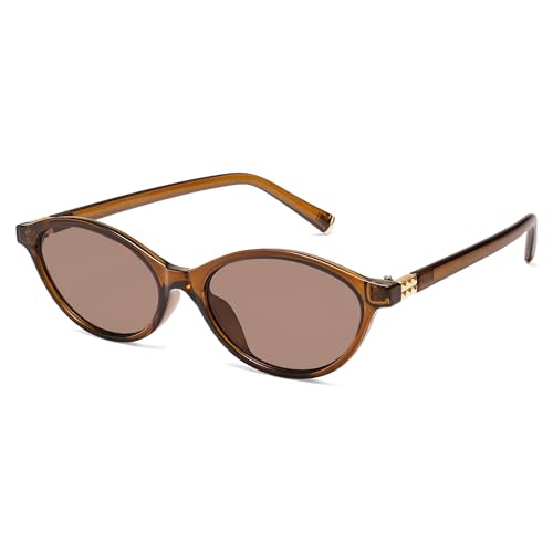 Trendy Oval Sunglasses for Women Men 90s Retro Cat Eye Sunnies AR823783