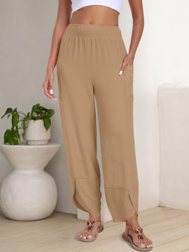 Image of ANRABESS Womens Wide Leg Palazzo Capri Barrel Pants