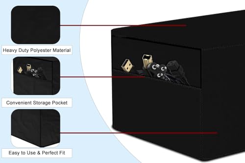 Image of The Furnishing Tree Polyester Waterproof Printer Cover - Compatible with Auto Duplex Monochrome Laser Brother HL-L2440DW Printers, Heavy-Duty black Polyester , Dimensions in DxWxH - ( 36x39x20 CM)