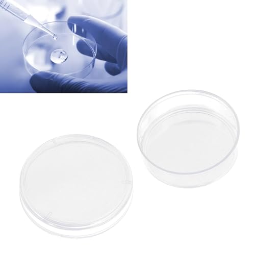 Kuuleyn 10 placas de Petri con tapas, plato de cultivo de plástico transparente para proyectos de ciencias escolares de laboratorio, 35 mm de diámetro y 10 mm de profundidad