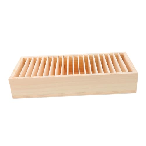 Artibetter 木製収納ボックス 木製名刺ケース 取り外し可能仕切り付き 多機能デスクトップホルダー 家 オフィス用 ジュエリー収納