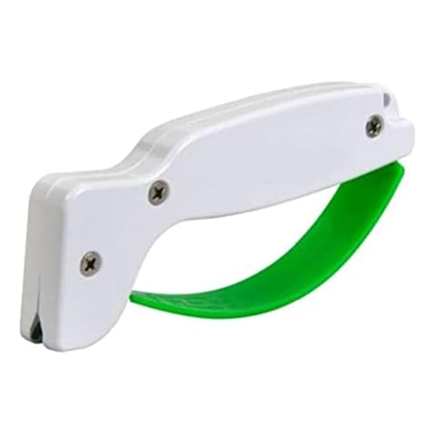 LI&DD Handheld Knife Sharpener, Portable Tungsten Carbide Sharpener, Outdoor Garden Tool Kitchen Cutter Sharpener for Restores,Repairs & Hones Cutting Tools,Cleavers, Axes, White Cover