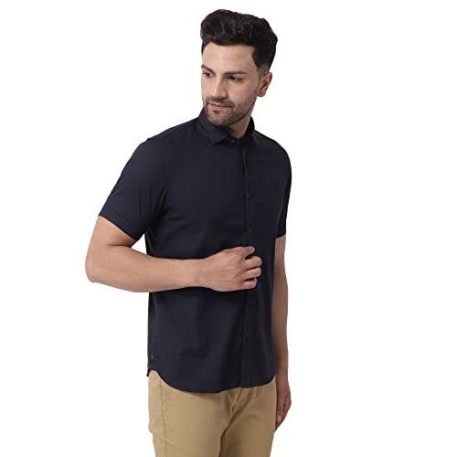 Image of blackberrys Men's Slim Fit Shirt (ES-DOHX73# Navy
