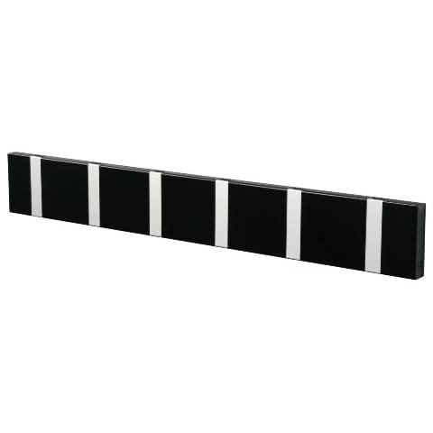 LoCa Garderobe Knax 6 schwarz Garderoben-Leiste Kleiderhaken Flur modern Garderobenpaneel Cover
