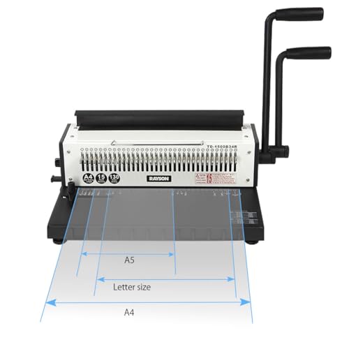 RAYSON Drahtbindegerät, 34 löcher, 130 Blatt, Rundloch, 3:1 Teilung, TD-1500B34R