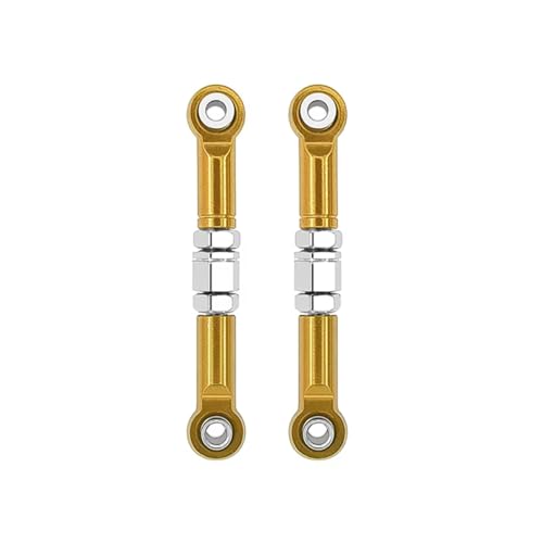Rc Special Connecting Rod for MJX H16 16209 16210 16207 16208 1/16 2pcs Metal Front Steering Connecting Rod RC Tracked Vehicle Parts and Accessories Upgrade Replacement(Yellow)