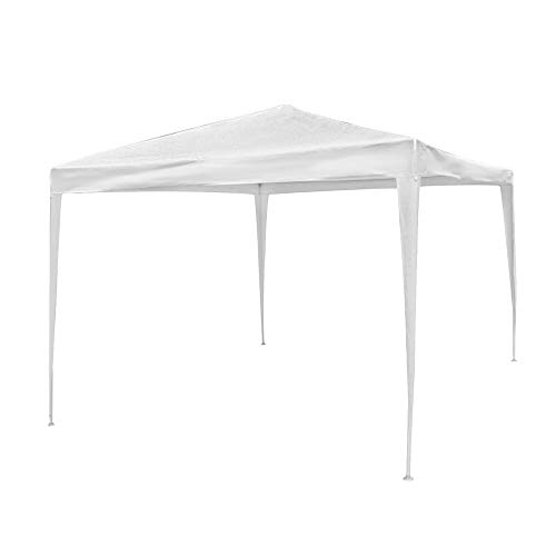 Carpa Cenador Gazebo Desmontable 3 x 3 m Blanca | con Tubos de Acero de Alta resistencia, Protección UV, Bolsa de Transporte, Resistente Lluvia| para Playa, Camping, Jardín, Patio, Terraza, Exteriores
