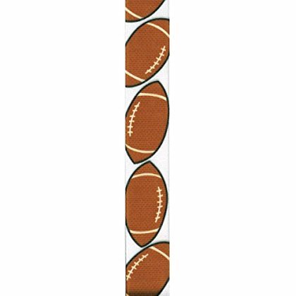 Offray 922156 7/8" Wide Grosgrain Ribbon, Football Pattern, 3 Yards