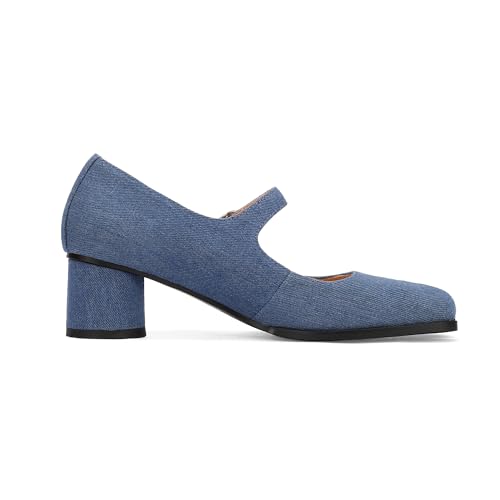 Image of Women Chunky Block High Heels Mary Janes Shoes Split Toe Tabi Shoes Ankle Strap Dress Pumps Shoes