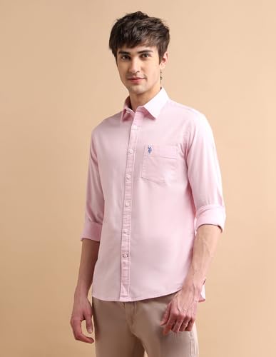 Image of U.S. Polo ASSN. Tailored Fit Formal Shirts for Men - 100% Cotton, Full Sleeve Mens Casual Shirts