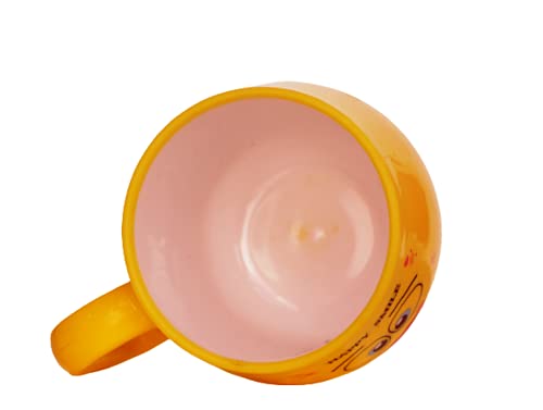 Image of Lilone Yellow Smiley Emoji Coffee Mug Tea Cup with Handle (Melamine Unbreakable) 350ML (Always Smile)
