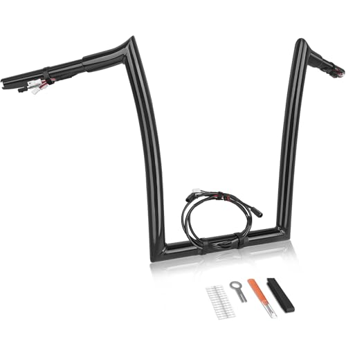 Eumti 14' Rise Pre-Wired Ape Hangers Handlebars 1 1/4' Fat Meathook Monkey Bar for Harley 2016-2023 CVO Road Glide Custom Special Ultra Limited FLTR FLTRX FLTRXS FLTRU FLTRK