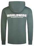 riverso Bluza męska Oversize z nadrukiem na plecach RIVDave z kapturem, rozm. S M L XL XXL, kolor: czarny, biały, zielony, niebieski, zielony (Forest Green), S