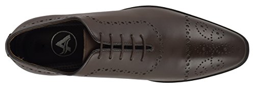 Image of Auserio Men Brown Leather Formal