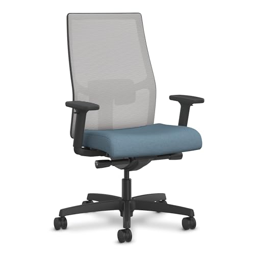 HON Ignition 2.0 Ergonomic Office Chair - Tilt Recline, Swivel Wheels, Comfortable for Long Hours in Home Office & Task Work, Executive, Blue