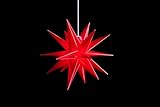 DecoTrend GmbH | STERNTALER Dekostern | Weihnachtsstern Kunststoff | 18-Zacker | Faltstern | Rot | 25cm | Innen und Außen | LED | Netzstecker