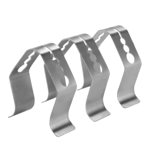 Garneck Stainless Steel Thermometer Clips 3pcs BBQ Grill Probe Clamps Meat Thermometer Holder Easy Install for Grill Oven