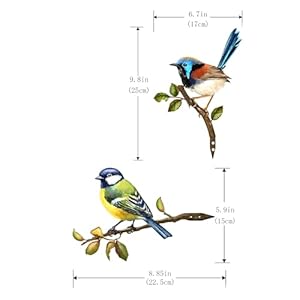 Metal Bird Decoration, Courtyard & Garden Decoration, Fence & Tree Branch Decoration, Wall Art, Blue & Yellow, Rustic Style, All Seasons Metal Bird Decoration Courtyard Garden Decoration Fence Tree Branch Decoration Wall Art Blue Yellow Rustic Style All Seasons