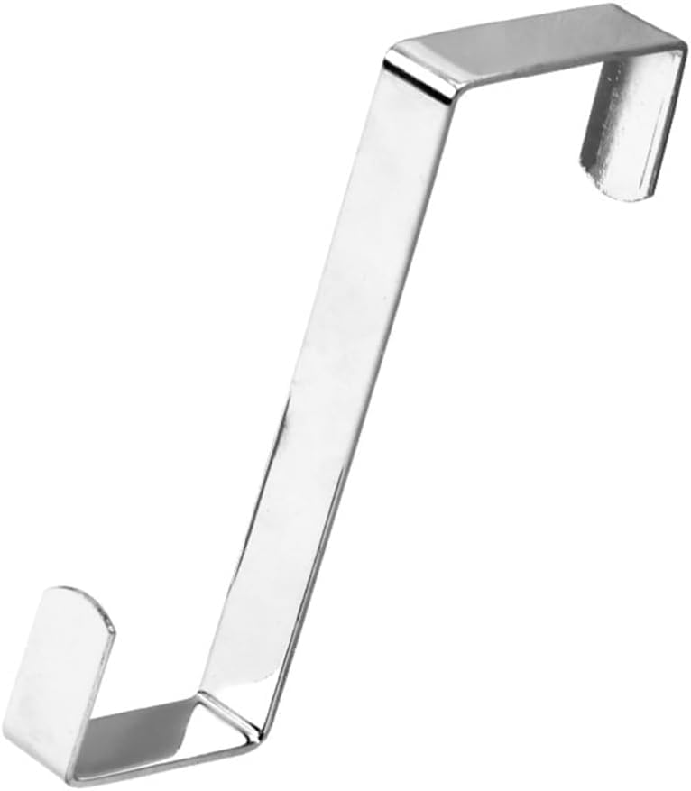13MM Silver Over The Door Hook Fit Interior Door for Bags Door Hanging Bathroom, Closet Cabinet Hangers for Hanging Coats Towels Bags Robes, Hardware