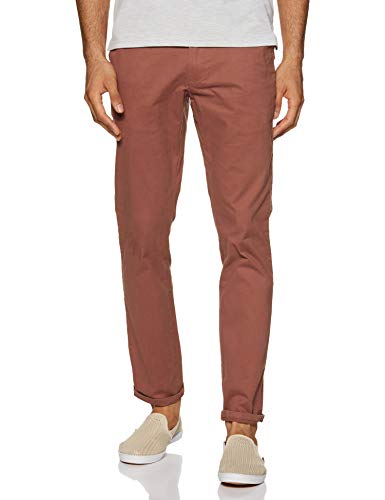 Image of Marks & Spencer Mens Solid Mid Rise Slim Fit Chinos