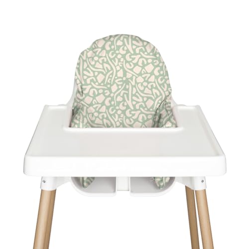 Image of Nibble and Rest Highchair Cushion Cover for Inflatable Cushion, Compatible for IKEA Antilop Highchair,Accessories Stain-Proof and Wipeable Cushion Cover (Cushion NOT Included)(Sage Savannah)