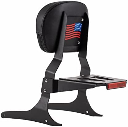 Amazon.com: Gamyipp Powersports Sissy Bar with Backrest Flag Pattern ...