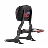 Gamyipp Powersports Sissy Bar with Backrest Flag Pattern Luggage Rack for Yamaha XVS 950 V Star 950