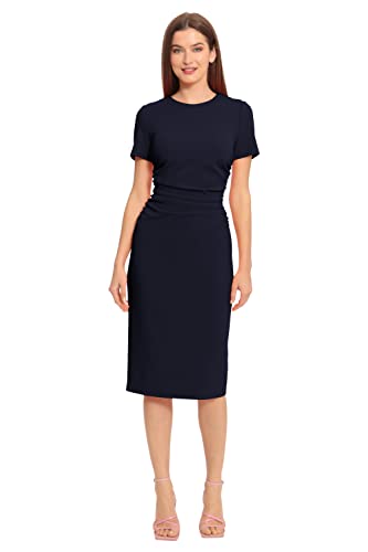 Image of Maggy London Women's Dresses Ruched Waist Crepe Sheath Dress Workwear Office Occasion Event Guest of