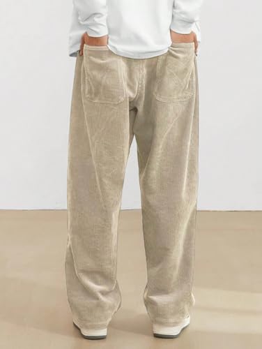 Image of ZAFUL Men's Corduroy Straight Leg Loose Fit Casual Pants
