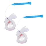 OSALADI 2個子供向け 手提げ発光ウサギおもちゃ カートゥーンデザイン ダ