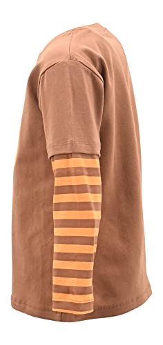 Image of Unique Baby Boys Shirts for Kids and Toddlers Striped Layered Long Sleeve with Embroidery