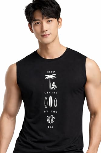 Image of JUGULAR Tank Tops Sleeveless T-Shirt for Men Gym Wear Vest Printed Stylish Round Neck Running for Sports Workout Fitness & Casual or Beach Wear