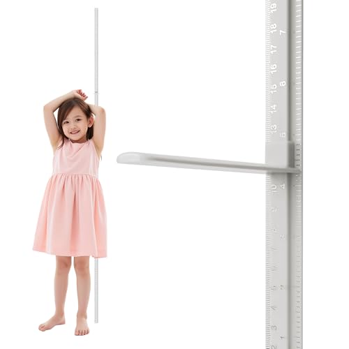SNOPARD Growth Chart, Baby Height Chart,Spliced Height Ruler, Kids Height Measurement for Wall Sticker, Sliding Measuring Ruler for Nursery School Clinic with High Precision,79 inch (White)