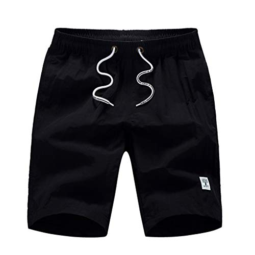 iYmitz Herren Boardshorts Beiläufige Mode Rein Farbe Strandtasche Verstellbarem Tunnelzug Schwimmen Lose Kurze Hosen Badeshorts
