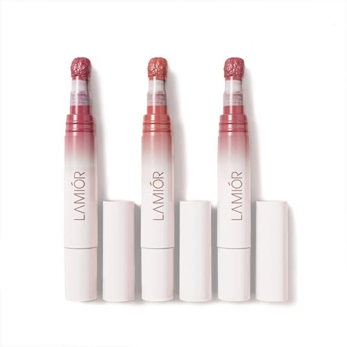 Image of LAMIOR Blurry Fudgy Lip Tint - Combo of 3, Shade - Triple Treat | Ultra Velvety Matte | Transfer Proof & Hydrating Formula | Long-Lasting Lip Tint with Cushion Applicator | Vegan & Cruelty-Free