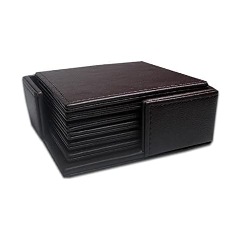 Square Faux Leather Tea Coasters Set Cover
