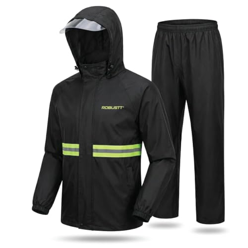 Robustt Oxford Rain Suit for Men and Women | Size-XL to XXL | Bla...