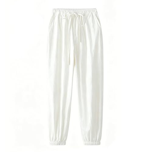 Pantalon lanterne en tissu coton et lin léger pour arts martiaux d'été