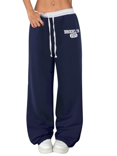 SOFIA'S CHOICE Women's Drawstring Sweatpants Low Waist Wide Leg Pants with Pockets4