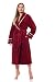 Produktbild L&L - 9141 Luxus-Bademantel Damen Soft Langarm Bademantel. Extrem leicht. Durchgehender Hausmantel Bademantel für Damen. (Claret, Medium)