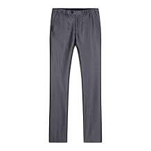 Mens Slim Fit Skinny Dress Pant Classic Solid Color Tapered Suit Pant Lightweight Business Comfort Trousers Grey,Medium